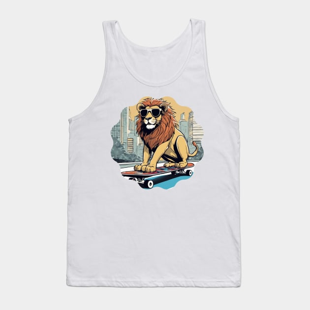 Lion on Wheels: Ruling the Concrete Jungle Tank Top by arti_media